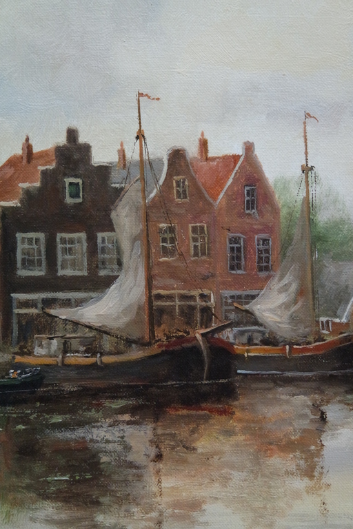 Jan Ernens (1919) - olieverf op doek - Hollands rivierlandschap kopen? Bied vanaf 285!