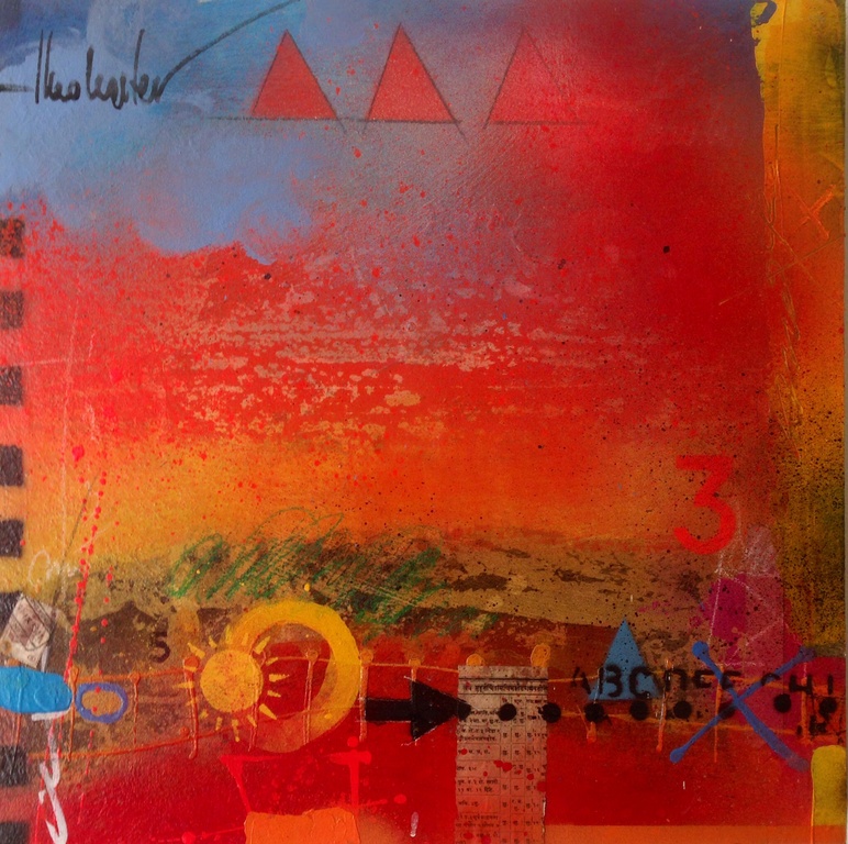 Theo koster , gemengde techniek, sunrise verkocht voor € 95!