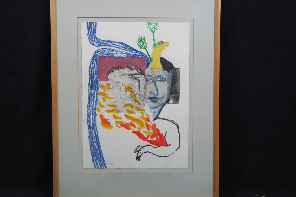 Philippe Hardy: Gemengde techniek, Z.T. Vrouwenhoofd - Ingelijst kopen? Bied vanaf 1!