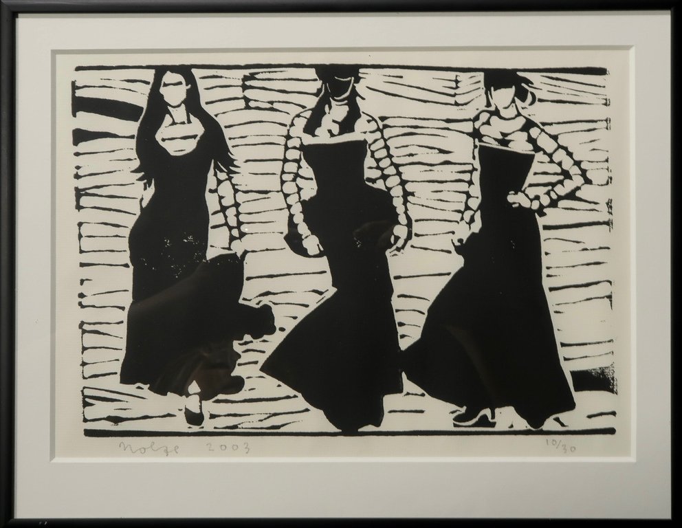 Frits Nolte: Houtsnede, Danseressen - kleine lijstjes kopen? Bied vanaf 20!