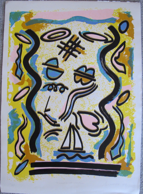 Bettina Lopetro, zeefdruk: donnuts at dawn verkocht voor € 35!