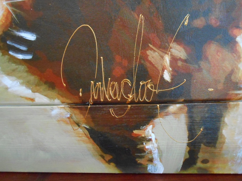 Peter Donkersloot.Groot werk op linnen,hand bewerkt op door geschilderde lijst kopen? Bied vanaf 750!