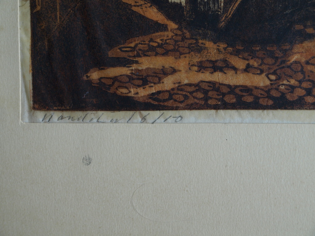 Louis Haver : Houtsnede , Huis met poort – Gesigneerd – ca 1950 kopen? Bied vanaf 35!