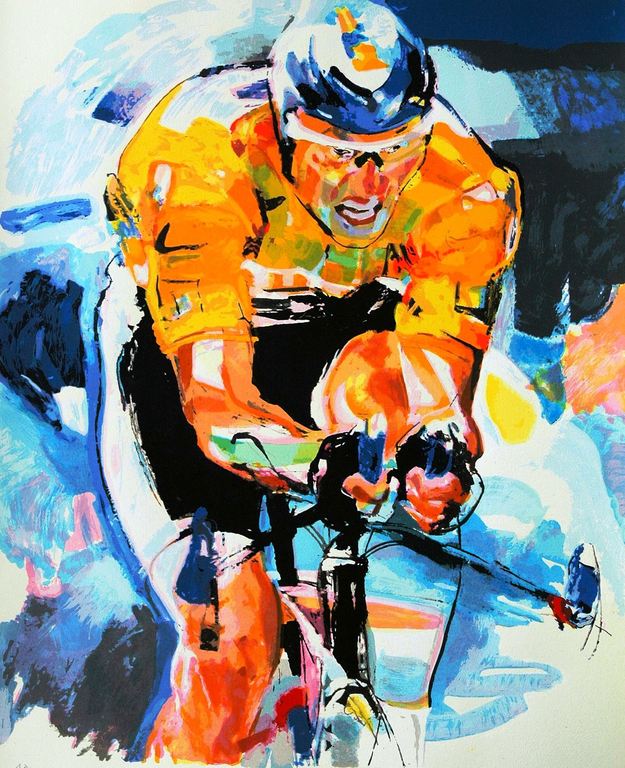 Lou Thissen - Lance Armstrong - gesigneerde zeefdruk - oplage 75 ex. - 2002 verkocht voor € 35!