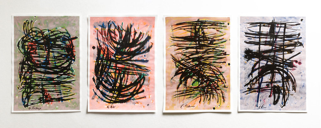 Jack Vissers - Les Saisons - inkt en acryl op papier verkocht voor € 75!