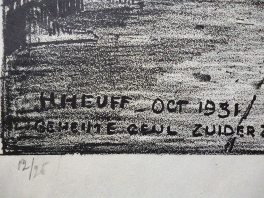 Herman Heuff - litho - Geheime geul Zuiderzeewerken kopen? Bied vanaf 55!