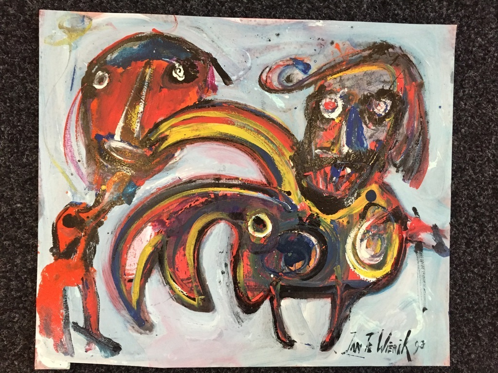 Jan te Wierik origineel werk Gemengde technieken verkocht voor € 665!