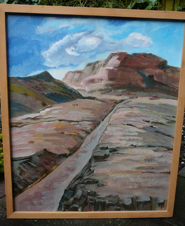 Bouke Mobach: 'Van Madrid naar Toledo' -acryl 1991- kopen? Bied vanaf 50!