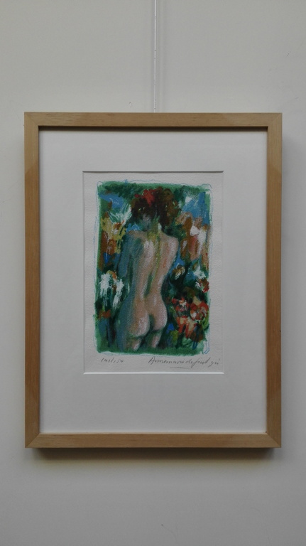 Annemarie de Groot, zeefdruk op papier in houten lijst verkocht voor € 60!