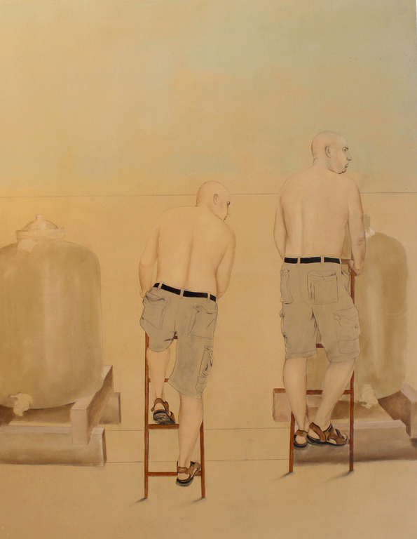 Henk Olijve, olieverf op paneel, zonder titel 2009 verkocht voor € 350!