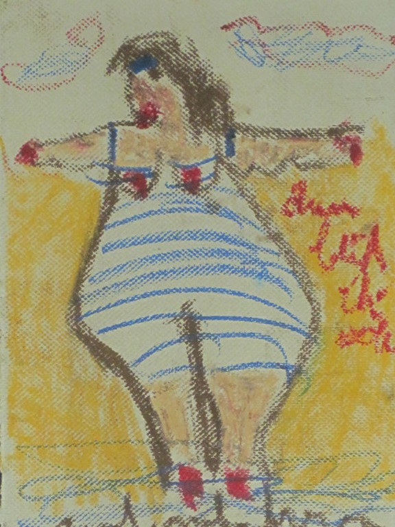 Anton Heyboer - originele pastel "Dan blijf ik ook !" gesigneerd ca. 1970  verkocht voor € 155!