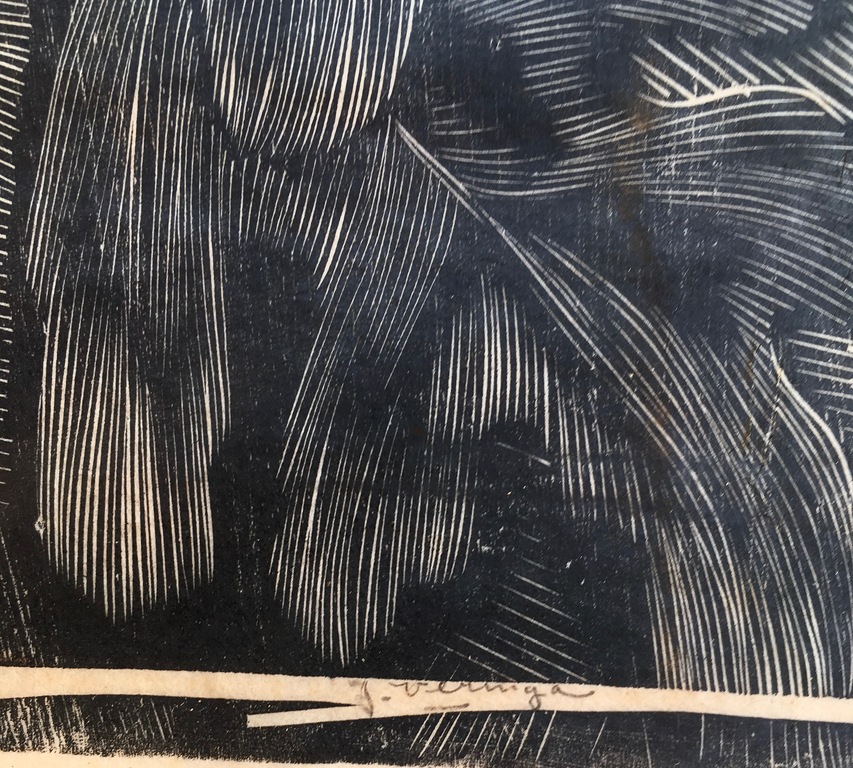 Jan veringa - houtsnede - Florale voorstelling - art deco kopen? Bied vanaf 25!