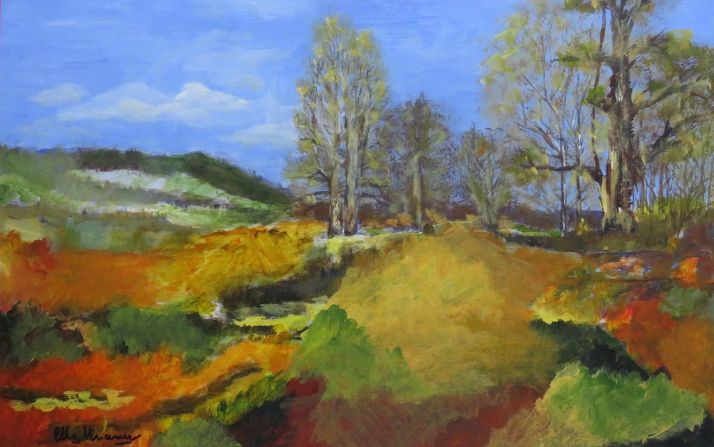 Elly Kramer - Olieverf op papier - Landschap kopen? Bied vanaf 1!