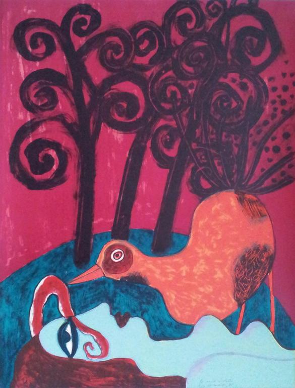 Corneille, lithografie 'La Nuit Violette' uit 1975 verkocht voor € 450!