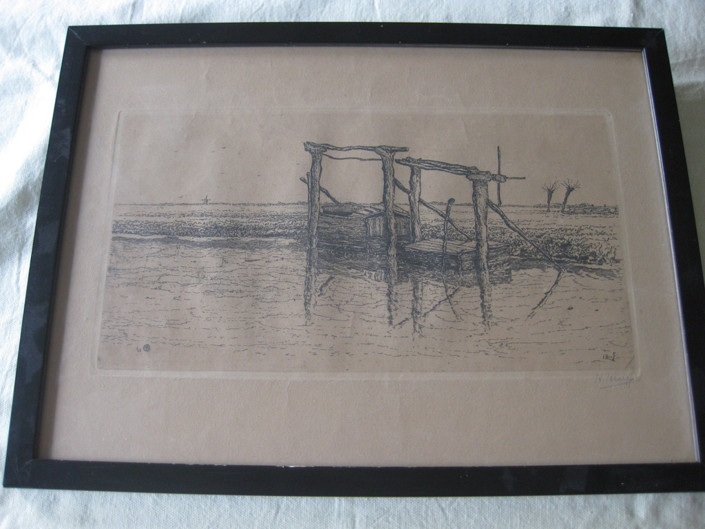 Oude ets uit 1903 - Herman Heuff - gesigneerd kopen? Bied vanaf 35!