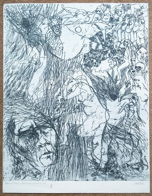 Laatste keer: Ria Exel - Tibetaans Dodenboek, droge naald ets met aquatint kopen? Bied vanaf 20!