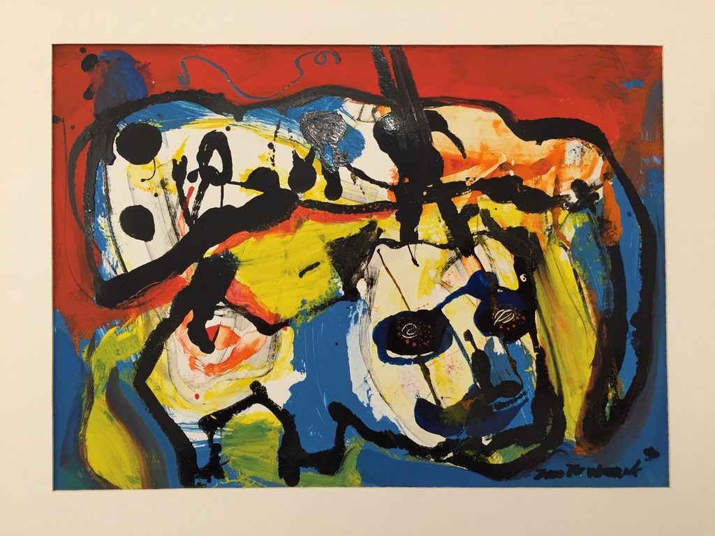 Jan te Wierik - Fantasie dieren - Gemengde technieken op papier -   verkocht voor € 510!