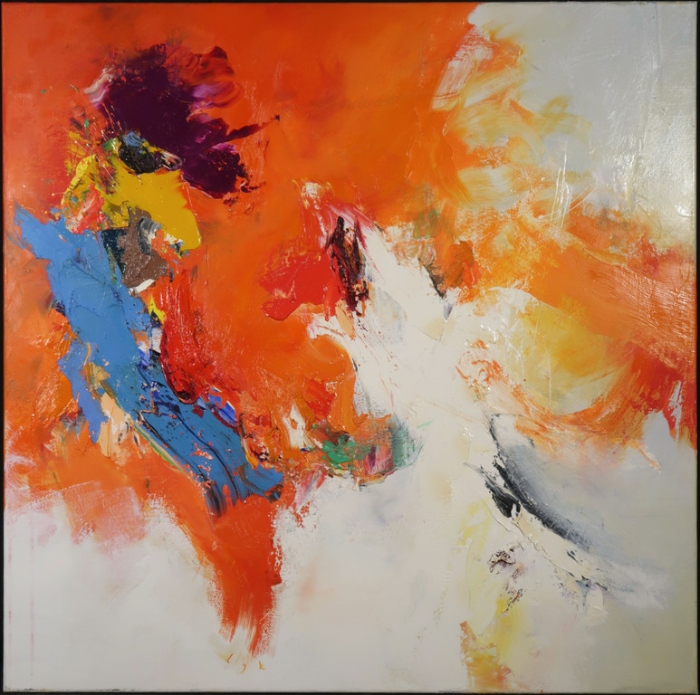 Martin van Dijk: Olieverf en Acryl op Doek, Oranje wind (Groot) kopen? Bied vanaf 600!