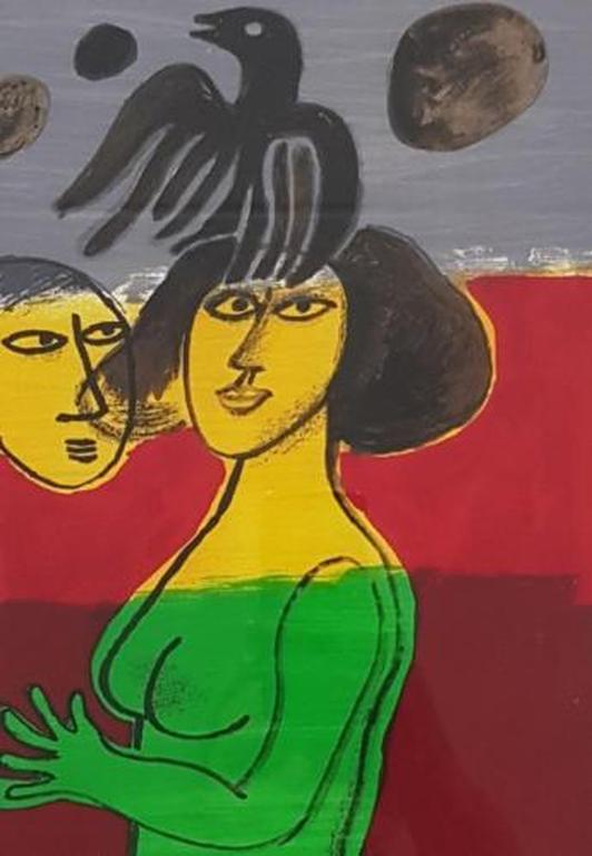 Corneille - ingelijste zeefdruk op papier - 2002 - gesigneerd  verkocht voor € 94!