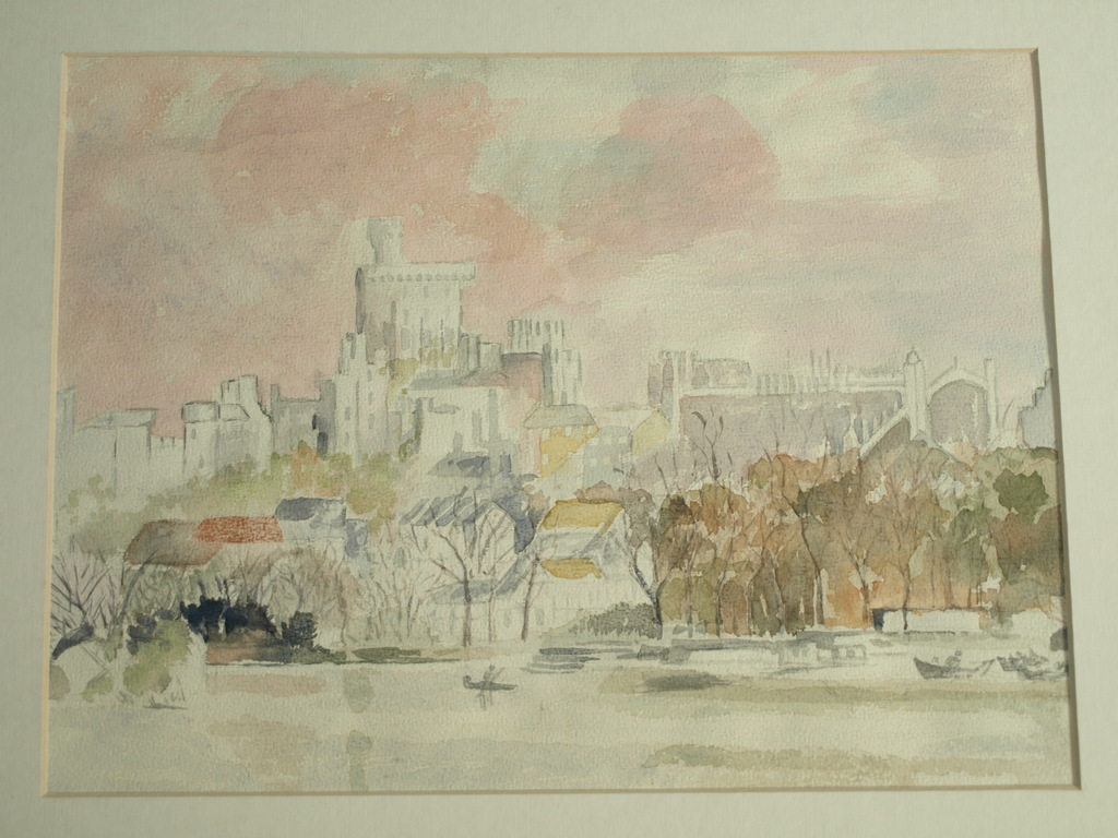 Onbekende kunstenaar: Aquarel – Stadsgezicht kopen? Bied vanaf 1!