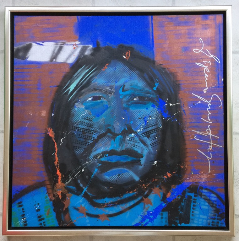 Espen Hagen - Chief - Acryl op doek (ingelijst) verkocht voor € 295!