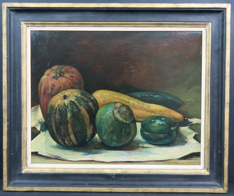 Willem van den Berg: Olieverf op board, Fruitstilleven - Ingelijst kopen? Bied vanaf 600!