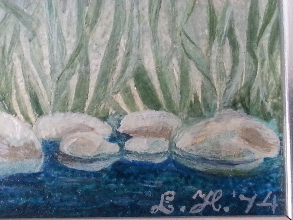 miniatuur schilderijtje. gesigneerd: monogram.  kopen? Bied vanaf 50!