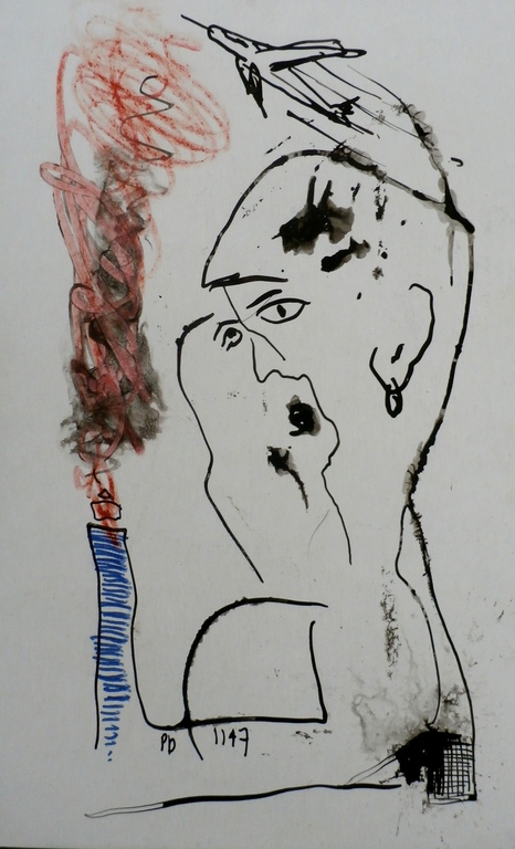 Pieter Drift - inkt/stifttekening - 1997 verkocht voor € 35!