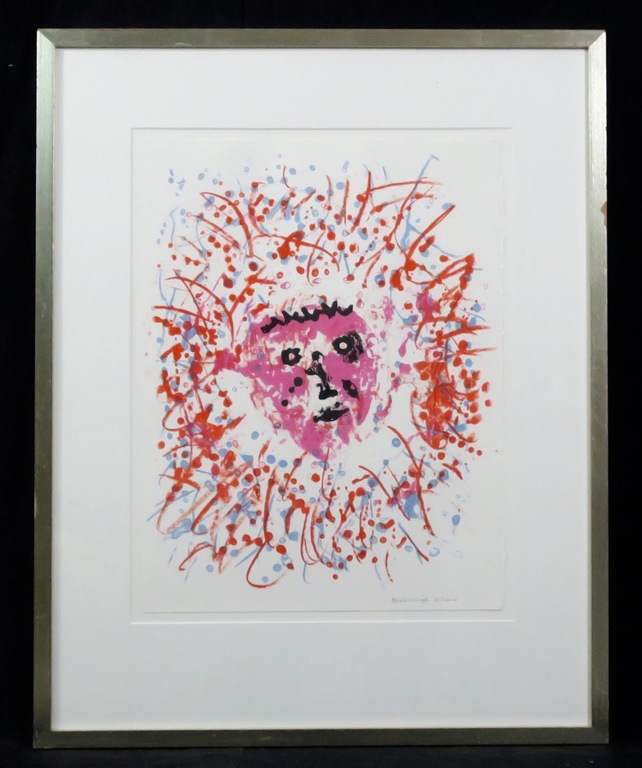 Jef Diederen: Litho, Mooi Hoofd - Ingelijst kopen? Bied vanaf 1!
