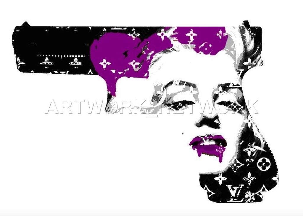 Large Print Painting "Monroe Gun P" Signed Numbered A/P or 1 to 100 with COA kopen? Bied vanaf 1!