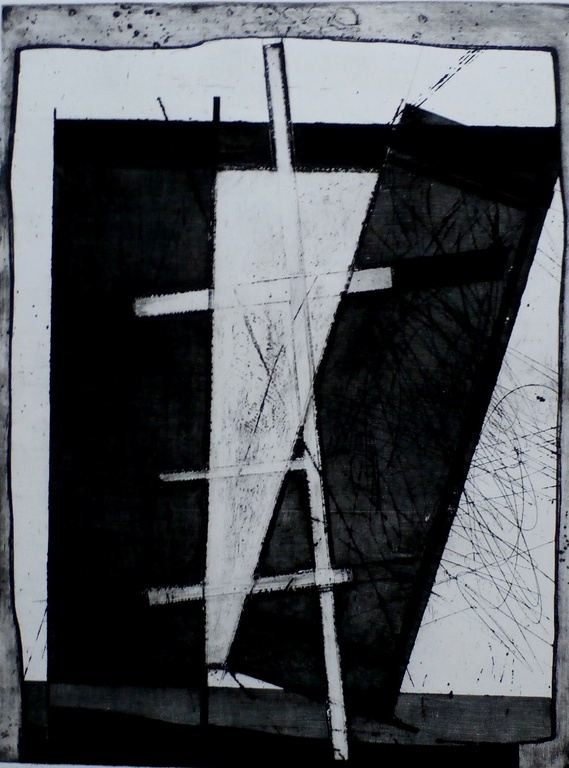 Ko Oosterkerk, Ets: Abstracte compositie, 1968, handgesigneerd kopen? Bied vanaf 50!