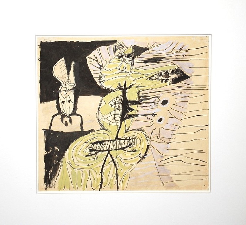 Lucebert: Originele pentekening/Aquarel Vrouwfiguur kopen? Bied vanaf 500!