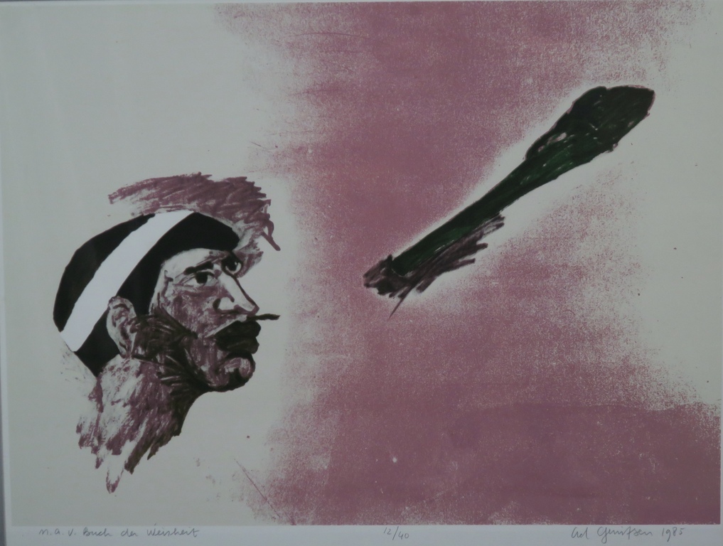 Ad Gerritsen: Zeefdruk, n.a.v. Buch der weisheit -Ingelijst kopen? Bied vanaf 20!