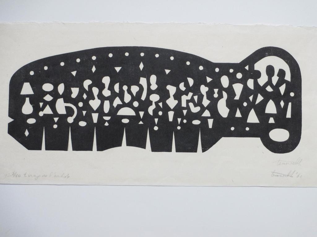 Frits Lensvelt, Abstracte compositie, Houtsnede 1961 kopen? Bied vanaf 40!
