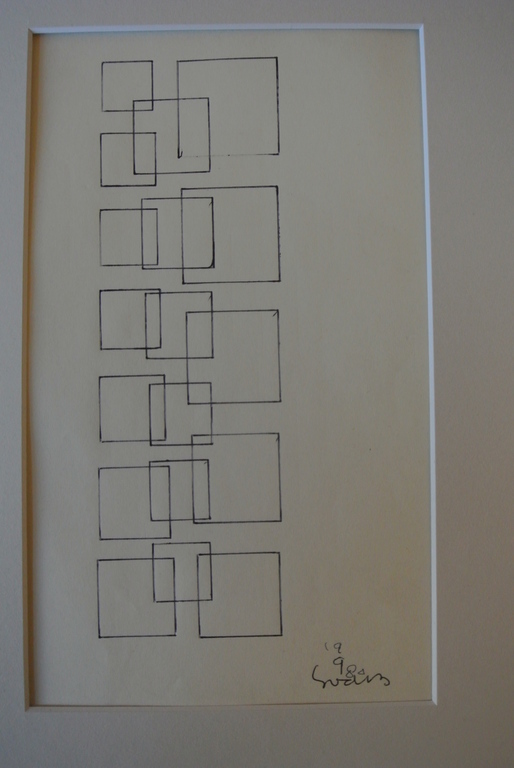 Siep van den Berg. -Variaties op een thema II- Pentekening. 1980.Handgesigneerd. verkocht voor € 67!