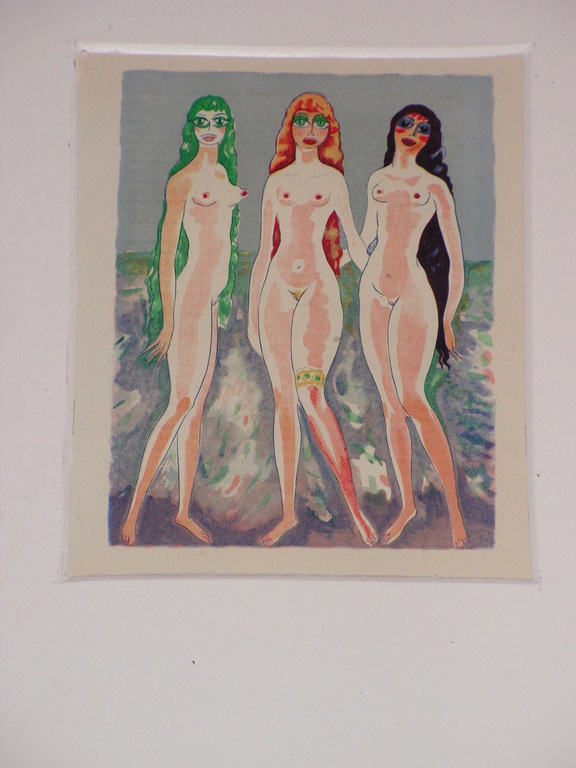 Kees van Dpngen  -  houtsnede naar aquarel - Les Femmes Colombes. verkocht voor € 40!