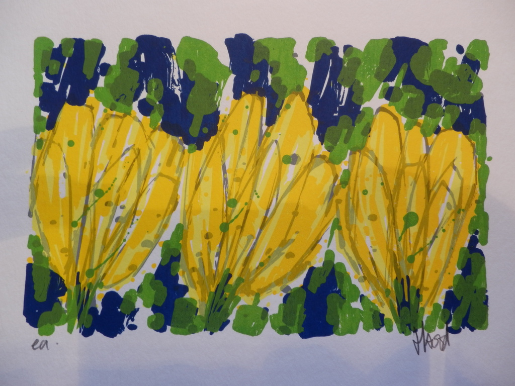 AD van HASSEL  Zeefdruk  GELE TULPEN  Handgesigneerd  LEUK KADO kopen? Bied vanaf 1!