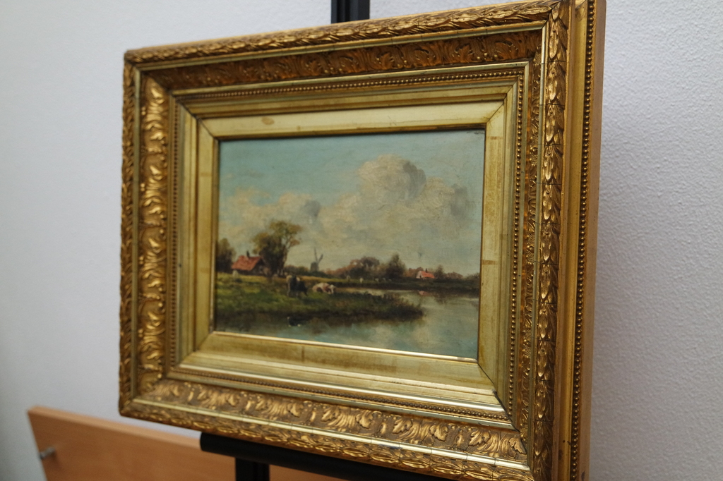 Adriaan Marinus Geijp (1855-1926) - landschap met koeien - olieverf op paneel kopen? Bied vanaf 299!