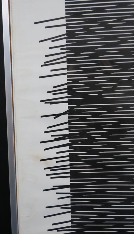 Jesus Rafael Soto: Zeefdruk, Carre Virtuel gris a droite - Ingelijst kopen? Bied vanaf 70!