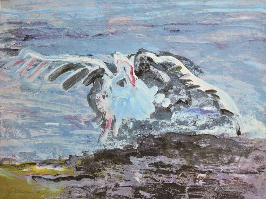 Kees van Bohemen: Zeefdruk. Meeuw verkocht voor € 250!