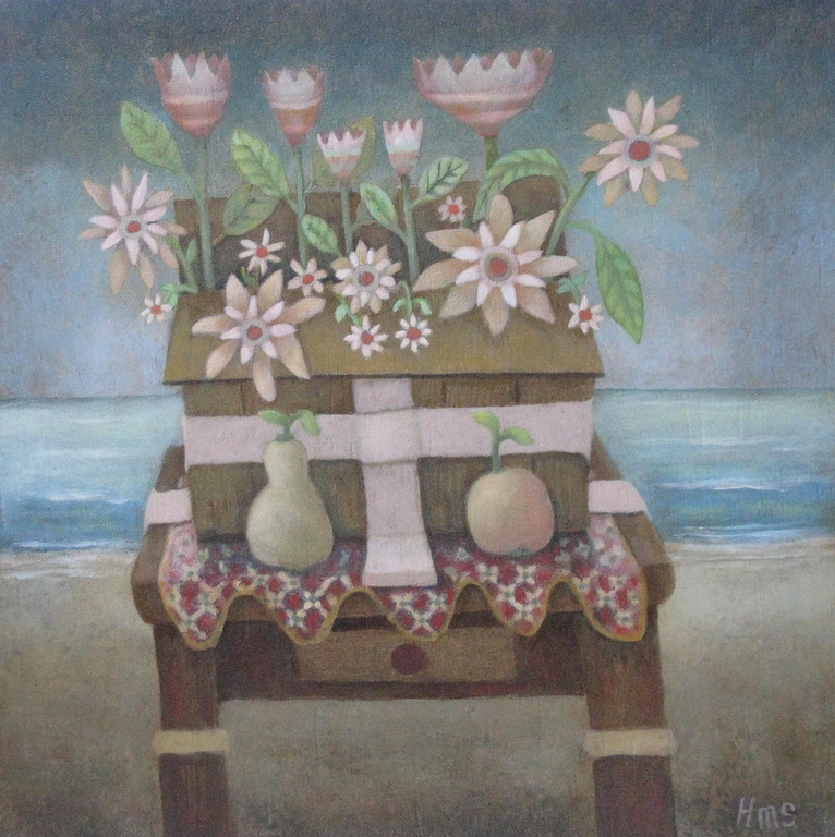 schilder Hermanus, olieverf, 'koninklijk boeket' verkocht voor € 40!