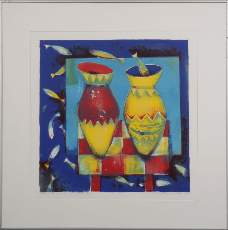 Marianne Aulman: Litho, Odysseus schipbreuk I - Ingelijst kopen? Bied vanaf 1!