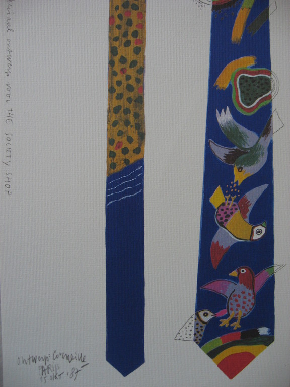Corneille: Kleurenlitho, Stropdas Society Shop, 1987 kopen? Bied vanaf 35!