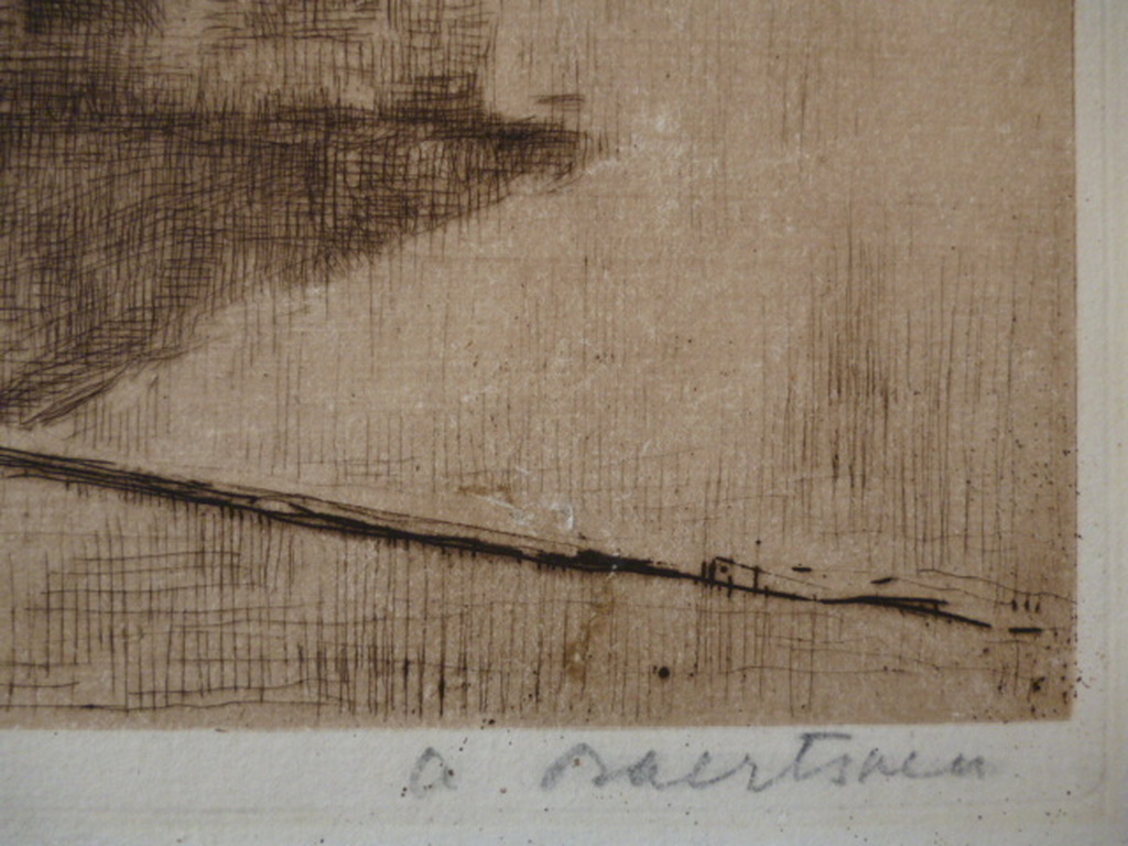 Albert Baertsoen - ets - Schuit in gracht kopen? Bied vanaf 35!