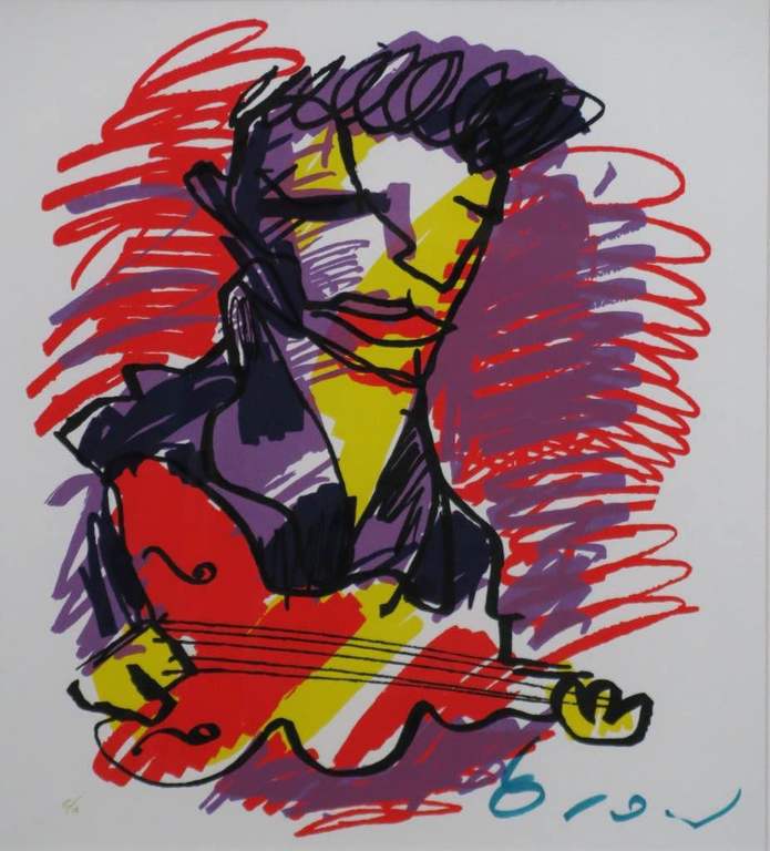 Herman Brood: Zeefdruk, Elvis - Ingelijst verkocht voor € 120!