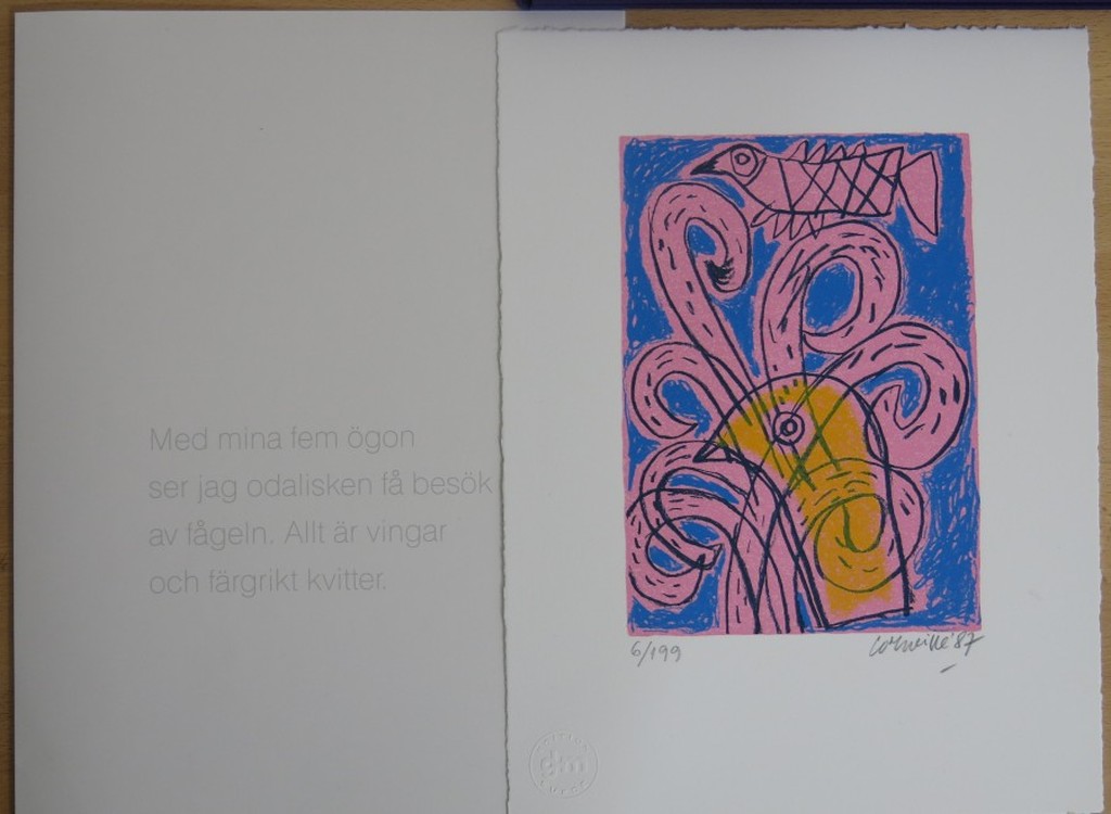 Corneille: Portfolio met 4 Zeefdrukken + gedicht van Lasse Soderberg, Allegro kopen? Bied vanaf 350!