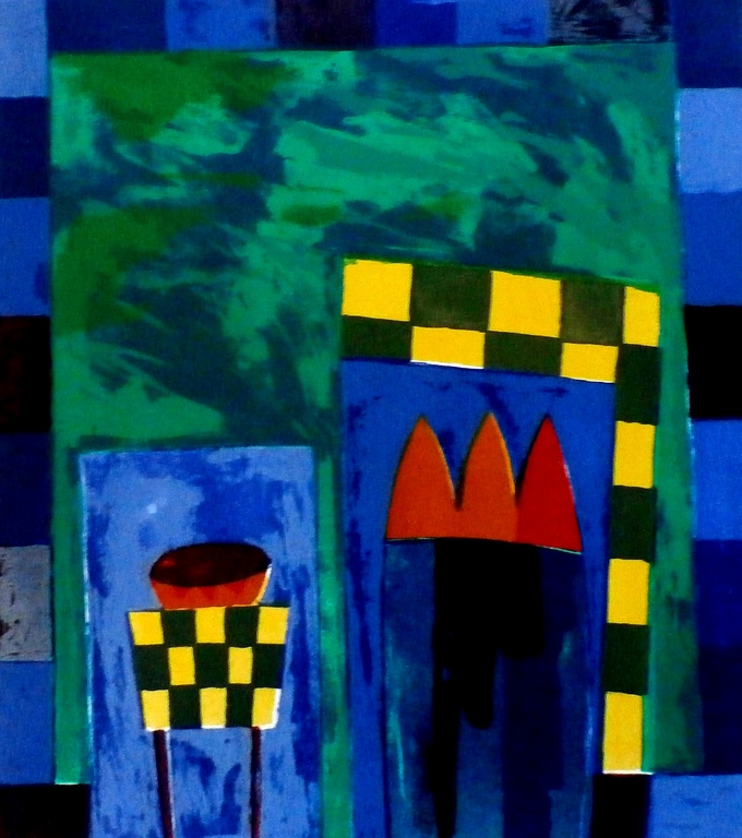 Fenneke van der Elst - zeefdruk: De tafel - 1998 verkocht voor € 39!