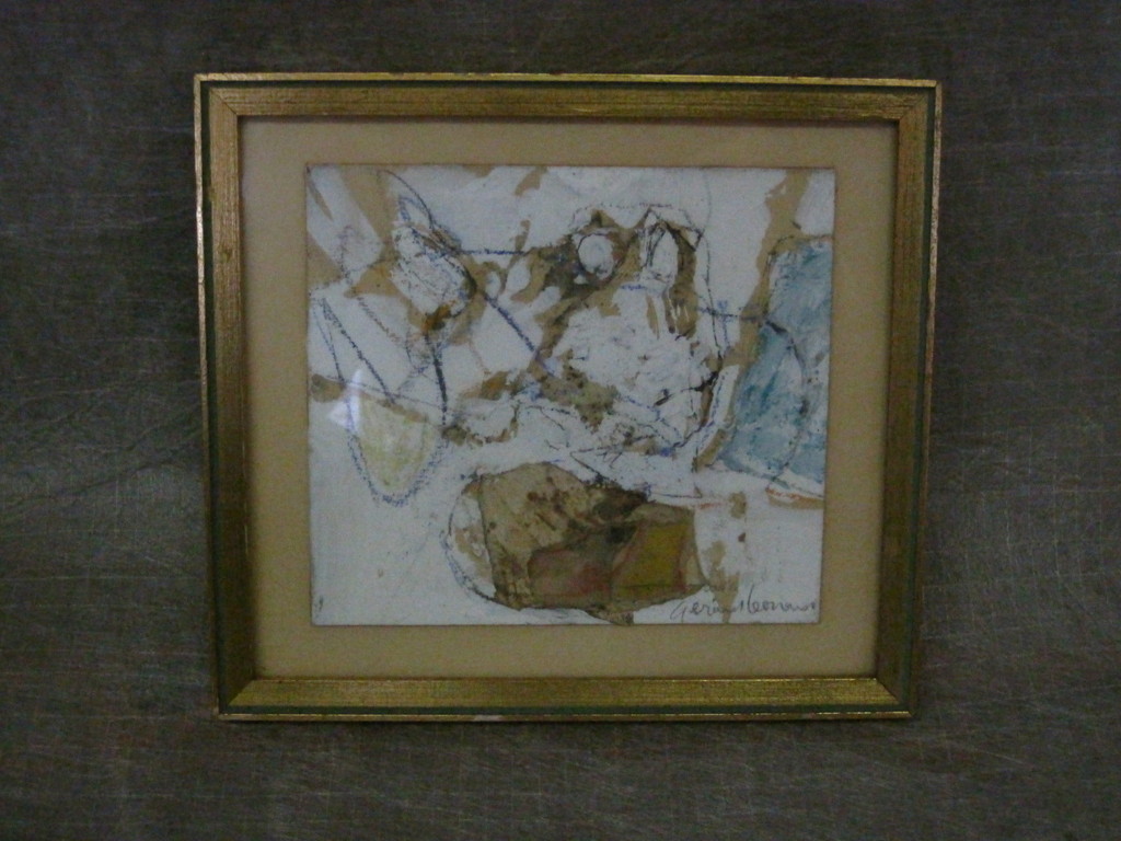 G.L. vd Eerenbeemt (1936-2011) gem.techniek "schroot op tafel" 1960 gesigneerd verkocht voor € 75!