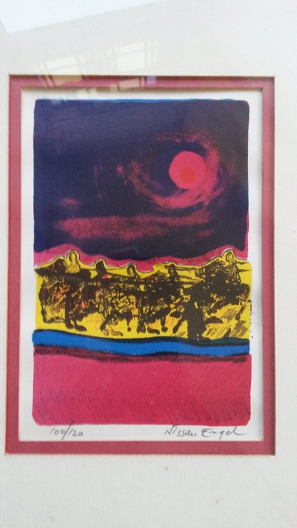 Nissan Engel (1931) - 2x Lithografie - Sun & Moon - gesigneerd kopen? Bied vanaf 55!