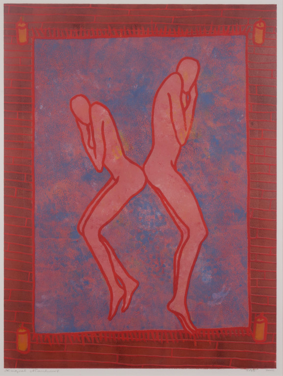 Raquel Maulwurf: Lino, Twee figuren - Ingelijst kopen? Bied vanaf 40!